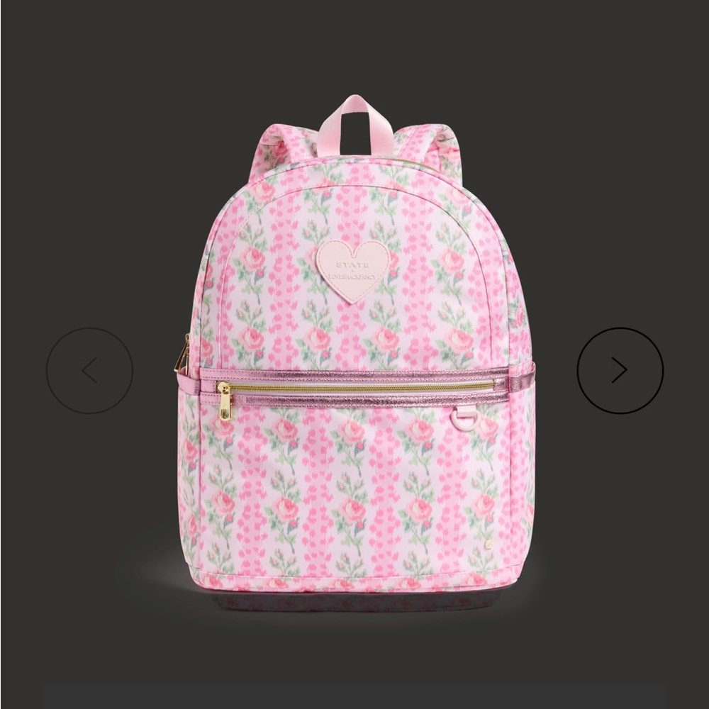 LOVESHACKFANCY/ STATE Pink Floral Kids Backpack